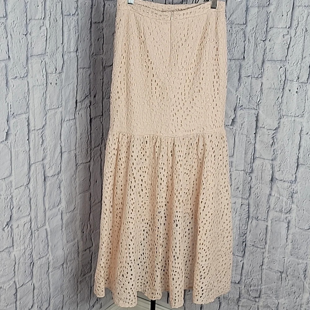 GB Pink Crochet Hi Low Maxi Skirt Small - Picture 8 of 9